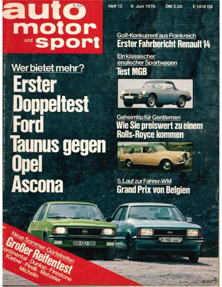 1976 AUTO MOTOR UND SPORT 12 GERMAN