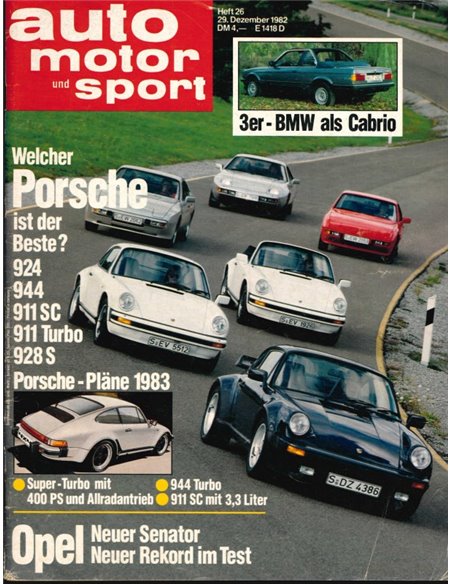 1982 AUTO MOTOR UND SPORT 26 GERMAN