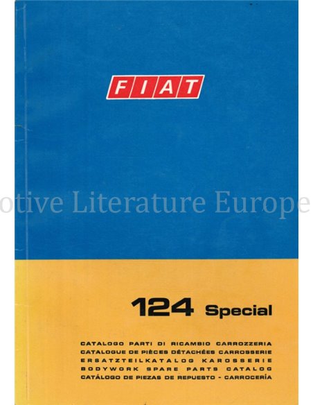 1968 FIAT 124 SPECIAL CARROSSERIE ONDERDELENHANDBOEK 