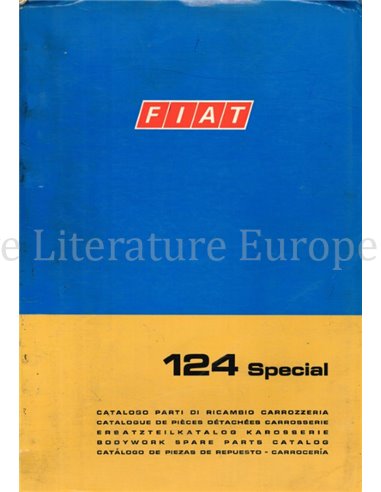 1970 FIAT 124 SPECIAL SPARE PARTS BODYWORK CATALOG