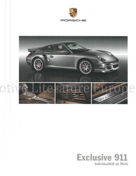 2010 PORSCHE 911 EXCLUSIVE HARDCOVER BROCHURE DUITS