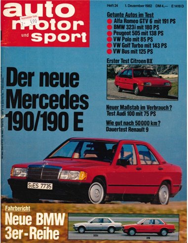 1982 AUTO MOTOR UND SPORT 24 GERMAN