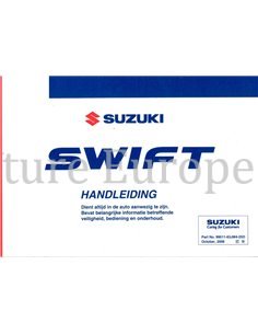 2006 SUZUKI SWIFT BETRIEBSANLEITUNG NIEDERLÄNDISCH