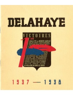 1937 - 1938 DELAHAYE PROGRAMMA BROCHURE FRANS