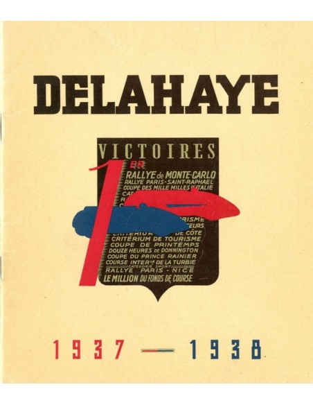1937 - 1938 DELAHAYE PROGRAMMA BROCHURE FRANS