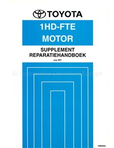 2001 TOYOTA LAND CRUISER 1HD-FTE ENGINE (SUPPLEMENT) WORKSHOP MANUAL DUTCH