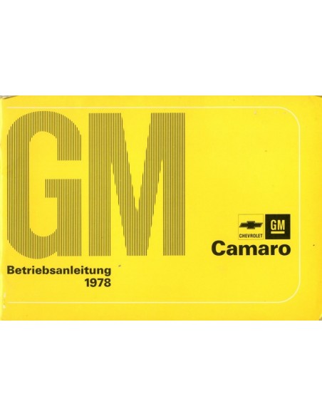 1978 CHEVROLET CAMARO INSTRUCTIEBOEKJE DUITS