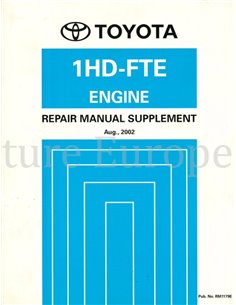 2002 TOYOTA LAND CRUISER 1HD-FTE ENGINE (SUPPLEMENT) WORKSHOP MANUAL ENGLISH