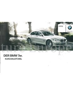2013 BMW 7 SERIES QUICK REFERENCE GUIDE GERMAN