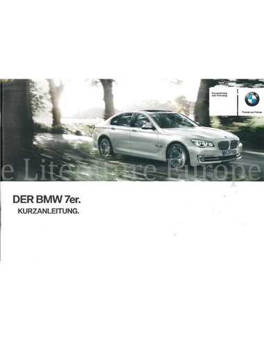 2013 BMW 7ER KURZANLEITUNG DEUTSCH