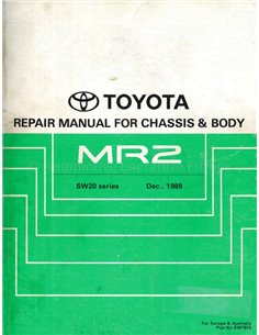 1990 TOYOTA MR2 CHASSIS & BODY (SUPPLEMENT) WORKSHOP MANUAL ENGLISH