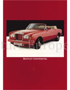 1989 BENTLEY CONTINENTAL LEAFLET ENGLISH