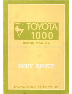 1969 TOYOTA 1000 KARROSSERIE WERKSTATTHANDBUCH ENGLISCH