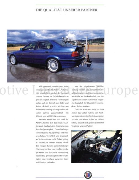 1991 BMW ALPINA B6 2.8 BROCHURE DUITS