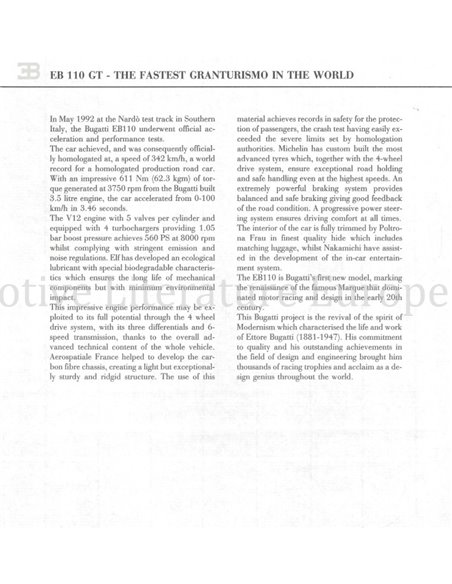 1992 BUGATTI EB110 | EB112 PRESSEMAPPE ENGLISCH