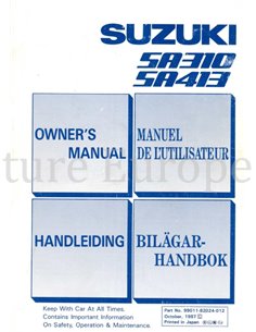 1988 SUZUKI SWIFT OWNERS MANUAL