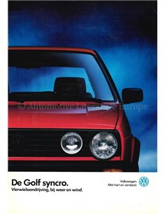 1989 VOLKSWAGEN GOLF SYNCRO PROSPEKT NIEDERLÄNDISCH