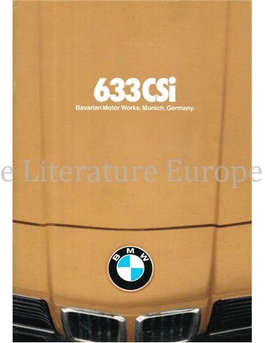 1978 BMW 6 SERIE BROCHURE ENGELS (USA)