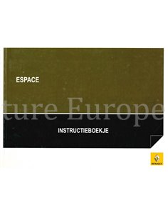 2008 RENAULT ESPACE BETRIEBSANLEITUNG NIEDERLÄNDISCH