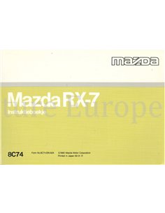 1992 MAZDA RX-7 BETRIEBSANLEITUNG NIEDERLÄNDISCH