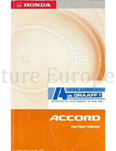 1989 HONDA ACCORD INSTRUCTIEBOEKJE NEDERLANDS