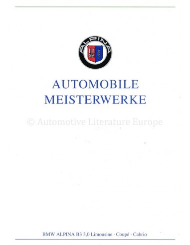 1993 BMW ALPINA B3 BITURBO PROSPEKT DEUTSCH