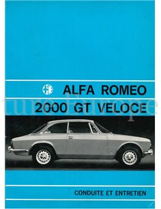 1971 ALFA ROMEO 2000 GT VELOCE BETRIEBSANLEITUNG FRANZÖSISCH