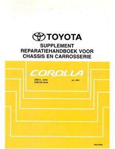 2000 TOYOTA COROLLA (SUPPLEMENT) CHASSIS & CAROSSERIE WERKPLAATSHANDBOEK NEDERLANDS