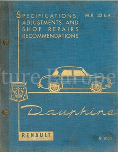 1958 RENAULT DAUPHINE WERKSTATTHANDBUCH ENGLISCH