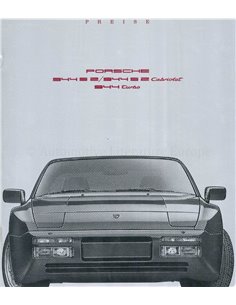 1988 PORSCHE 944 PREISLISTE DEUTSCH