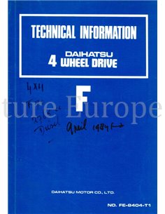 1984 DAIHATSU F70 | F75 | F80 | F85 WERKSTATTHANDBUCH ENGLISCH