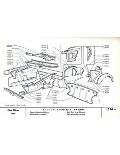1968 FIAT DINO SPIDER CARROSSERIE ONDERDELENHANDBOEK  2