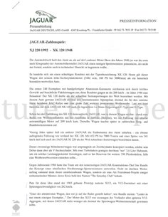 1992 JAGUAR XK220 PRESSEMAPPE DEUTSCH 2
