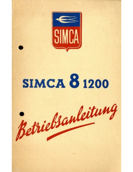 1949 SIMCA 8 1200 INSTRUCTIEBOEKJE DUITS