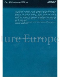 1971 FIAT 130 SALOON 3200 BROCHURE ENGLISH