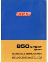 1970 FIAT 850 SPORT SPIDER CARROSSERIE ONDERDELENHANDBOEK 