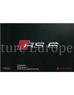 2015 AUDI RS6 AVANT HARDBACK BROCHURE GERMAN 2