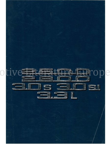 1974 BMW 2500 2800 3.0S 3.0SI 3.3L BROCHURE DUTCH