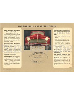 1950 PEUGEOT 203 BERLINE BROCHURE DUTCH 2