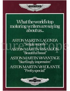 1982 ASTON MARTIN V8 SALOON | VANTAGE | VOLANTE BROCHURE ENGLISH