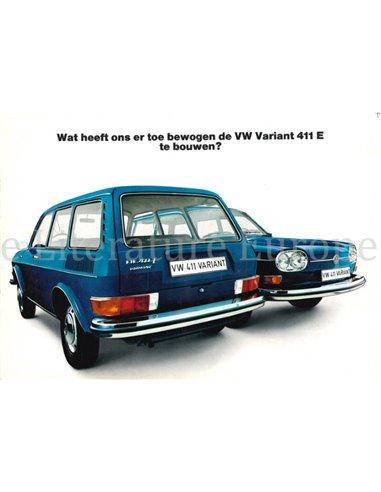 1970 VOLKSWAGEN 411 E VARIANT PROSPEKT NIEDERLÄNDISCH