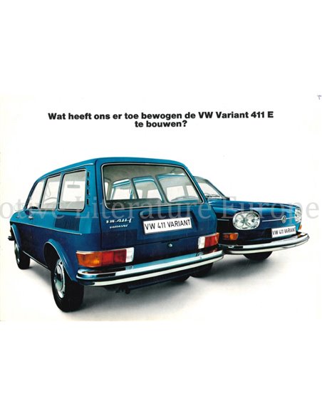 1970 VOLKSWAGEN 411 E VARIANT BROCHURE DUTCH
