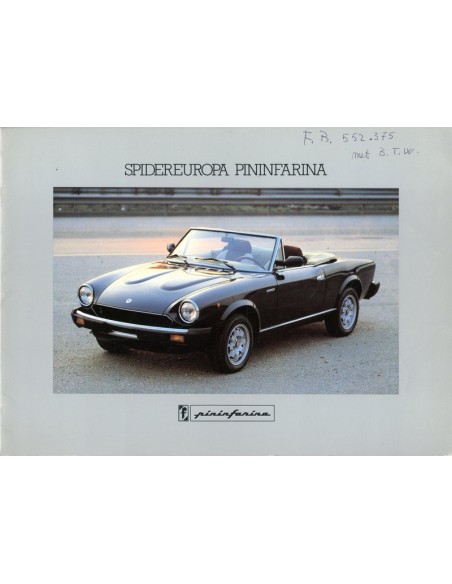 1983 PININFARINA SPIDER EUROPA BROCHURE