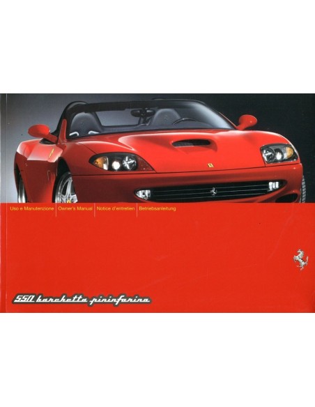 2001 FERRARI 550 BARCHETTA PININFARINA INSTRUCTIEBOEKJE 1698/01