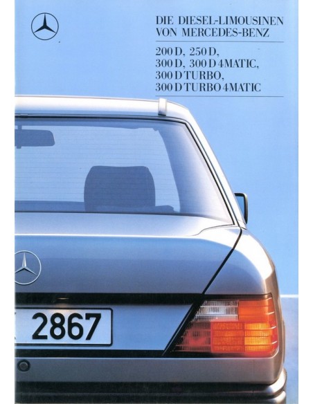 1988 MERCEDES BENZ E KLASSE DIESEL BROCHURE DUITS
