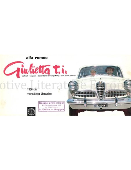 1958 ALFA ROMEO GIULIETTA T.I. BROCHURE GERMAN