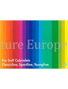 1991 VOLKSWAGEN GOLF CABRIOLET CLASSICLINE | SPORTLINE | YOUNGLINE BROCHURE GERMAN