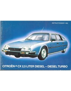 1984 CITROËN CX DIESEL TURBO INSTRUCTIEBOEKJE ZWEEDS