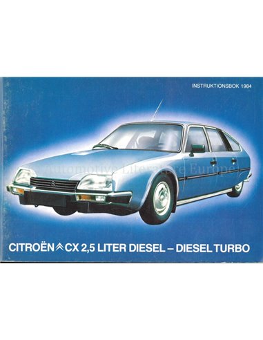 1984 CITROËN CX DIESEL TURBO INSTRUCTIEBOEKJE ZWEEDS