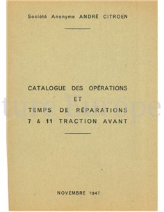 1947 CITROËN TRACTION AVANT INSTRUCTIEBOEKJE FRANSÖSISCH